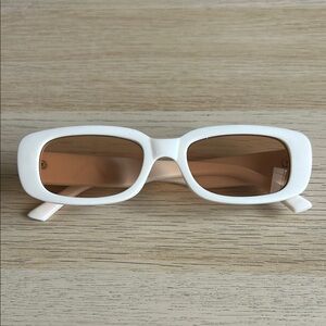 Y2K White Rectangular Sunglasses